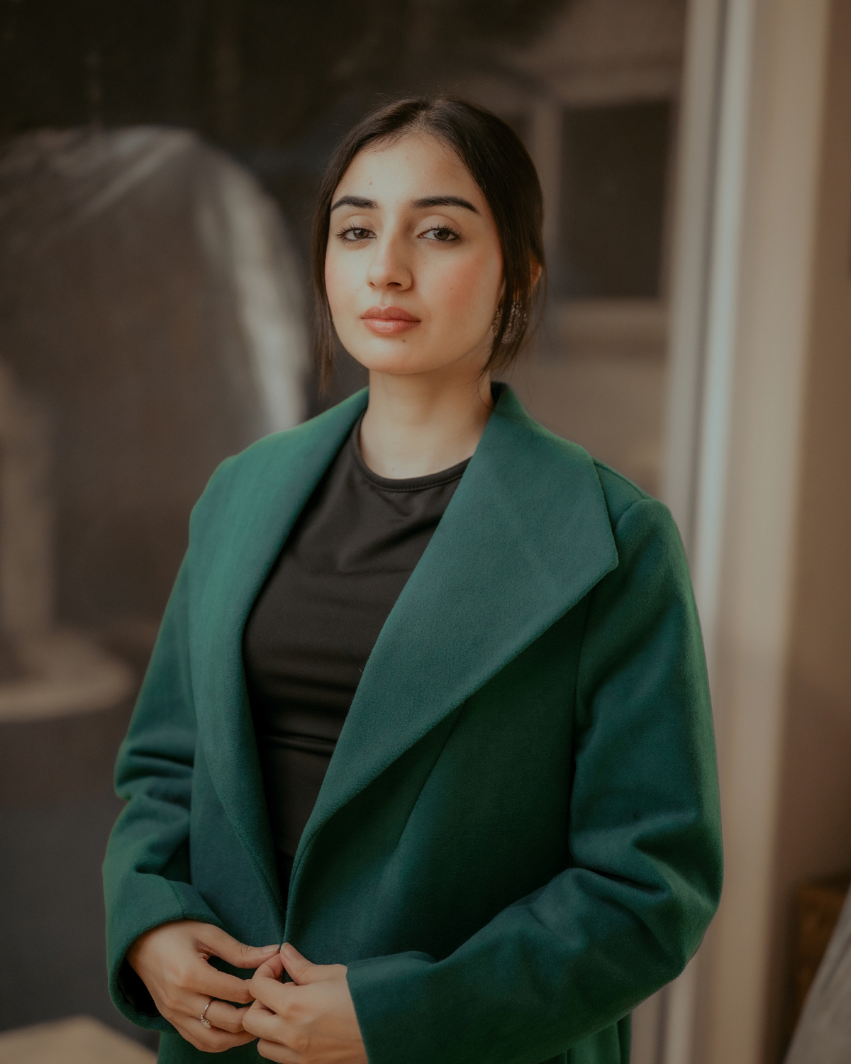 AQUA ELAN long coat by Rohma Khann Designs — product view 1