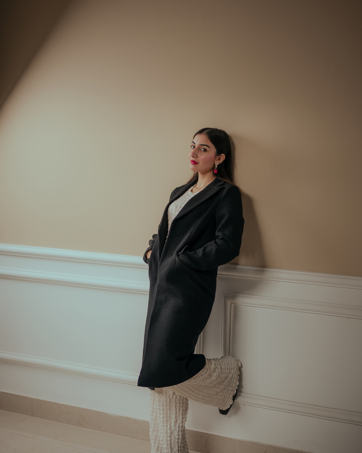 ONYX long coat by Rohma Khann Designs — product view 2