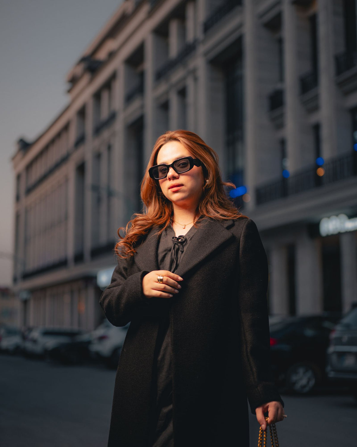 Black Nightfall black long coat by Rohma Khann Designs — product view 1