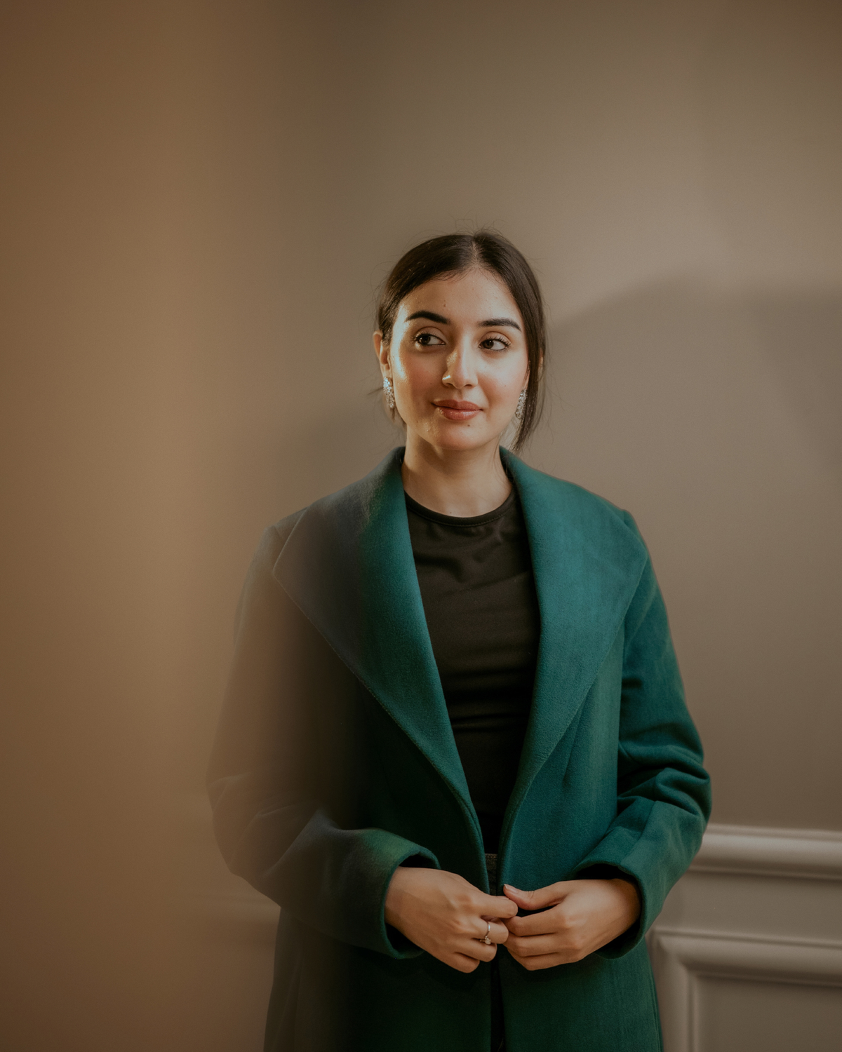 AQUA ELAN long coat by Rohma Khann Designs — product view 2