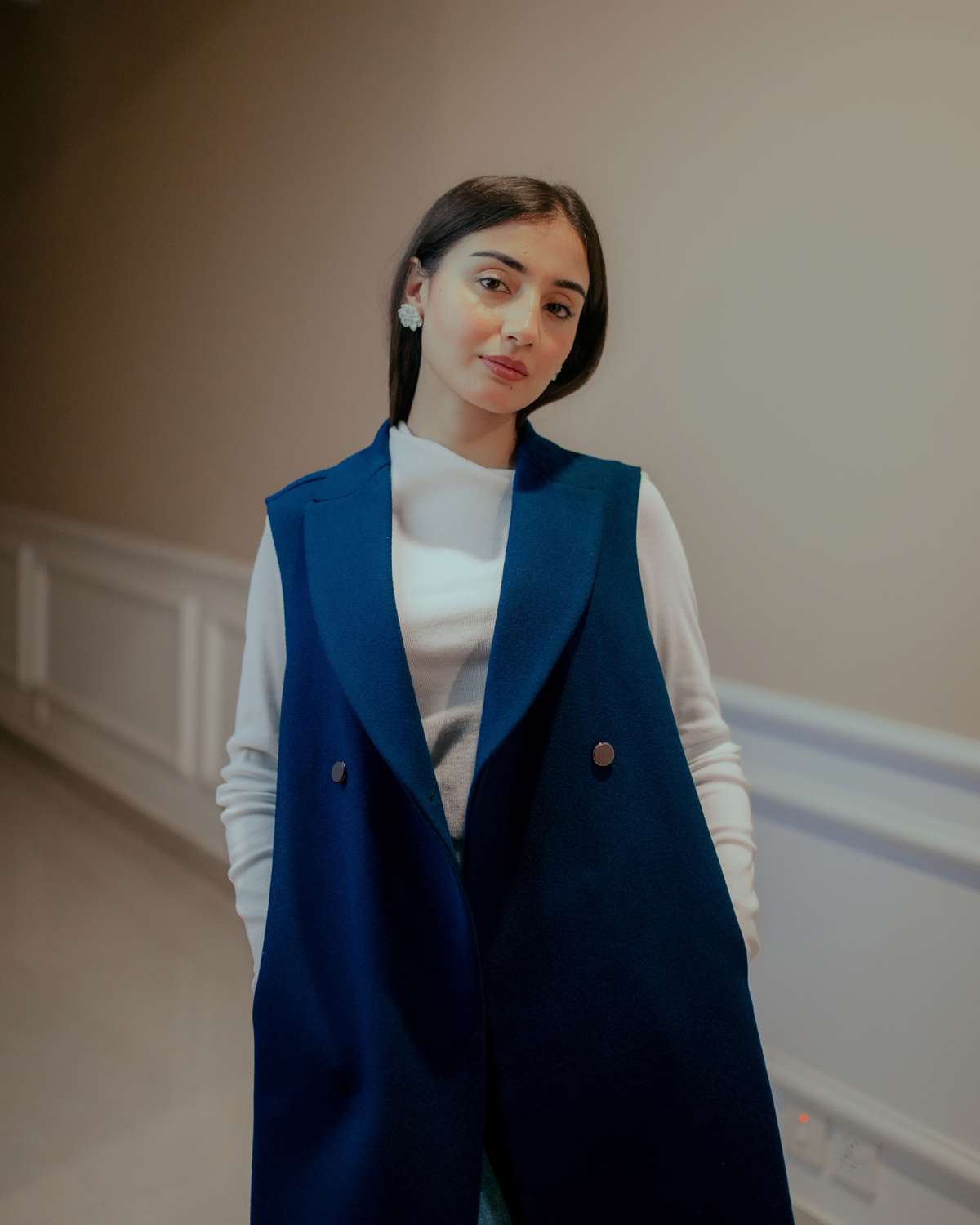 COBALT long coat by Rohma Khann Designs — product view 2