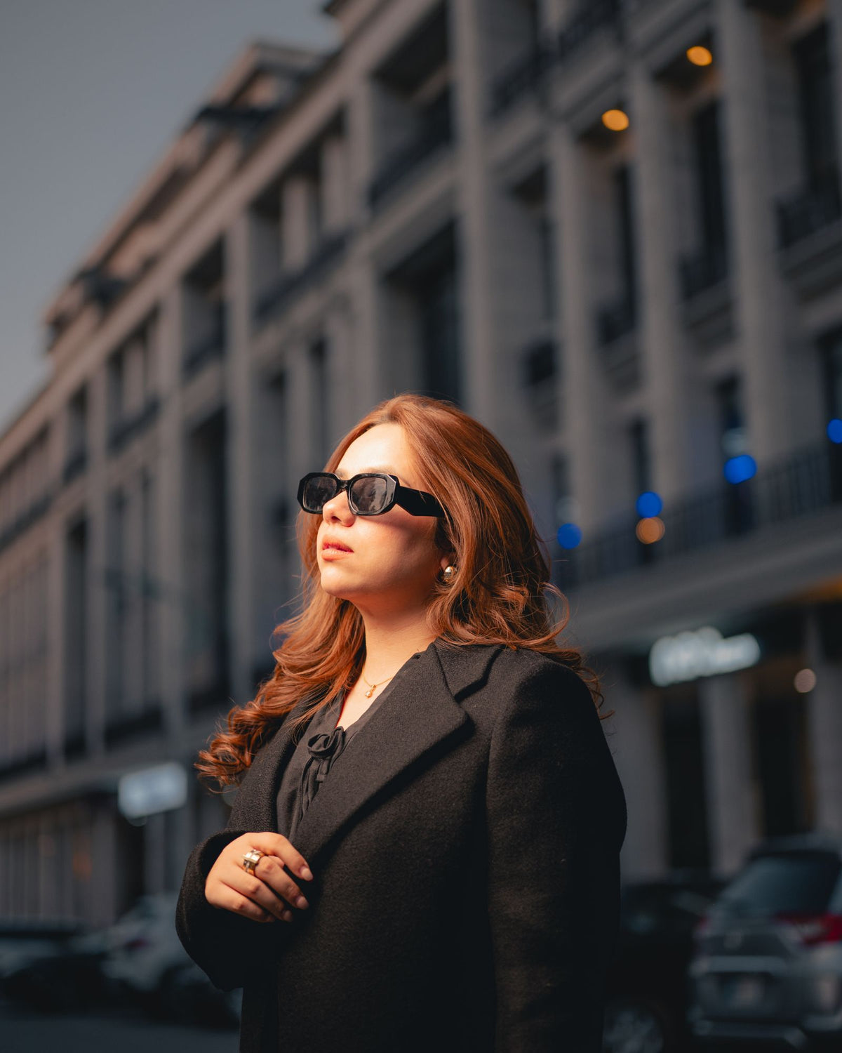 Black Nightfall black long coat by Rohma Khann Designs — product view 3