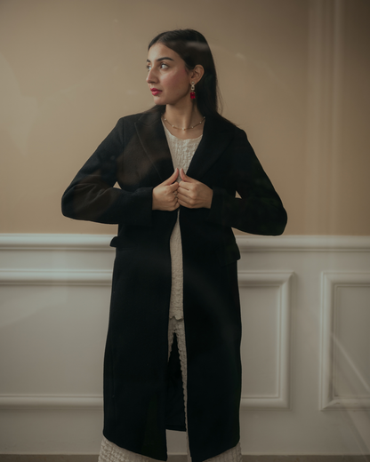 ONYX long coat by Rohma Khann Designs — product view 3
