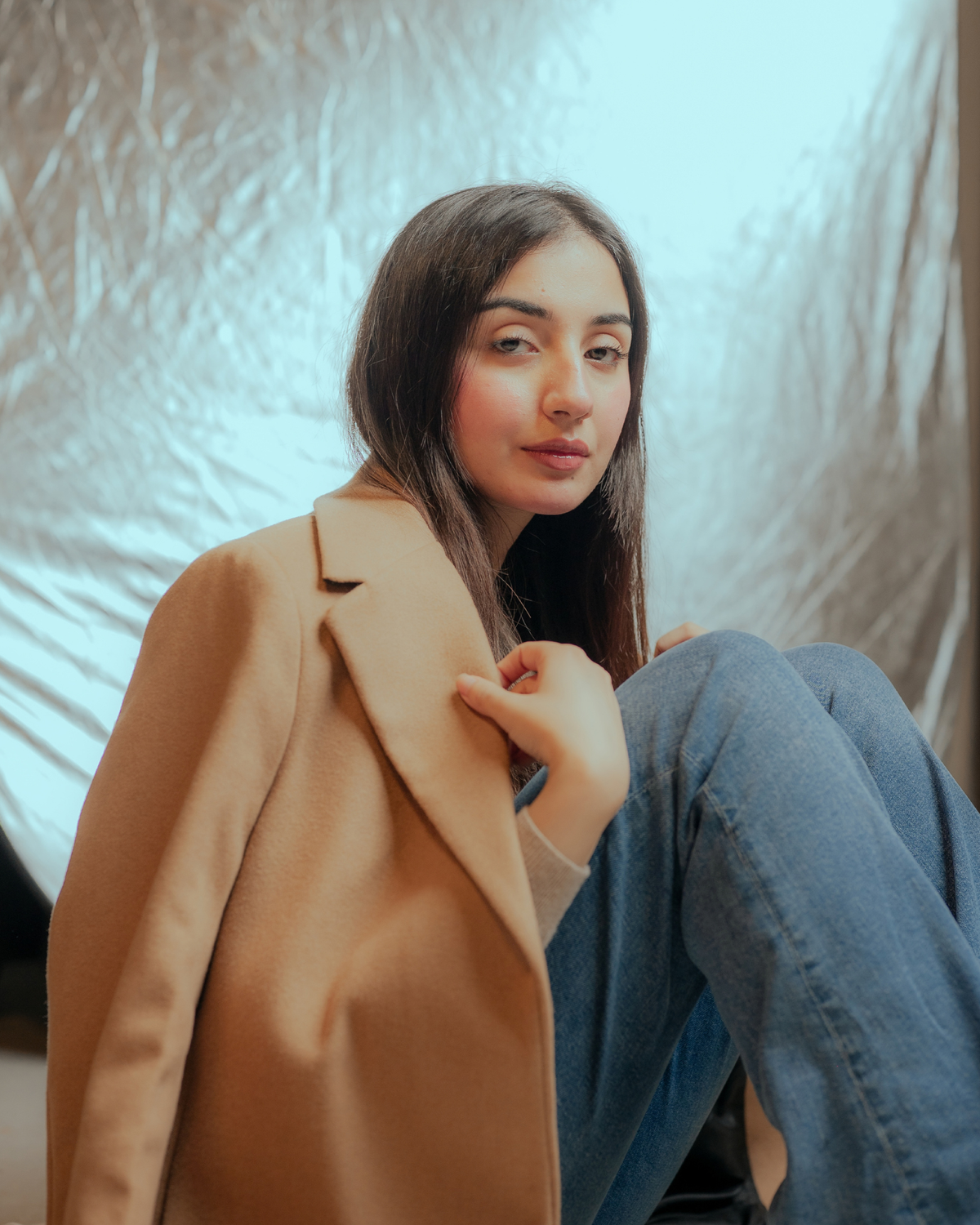 SAND STONE long coat by Rohma Khann Designs — product view 3